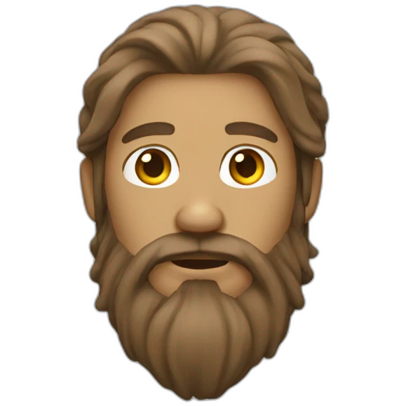 light brown guy with beard long hair attached emoji