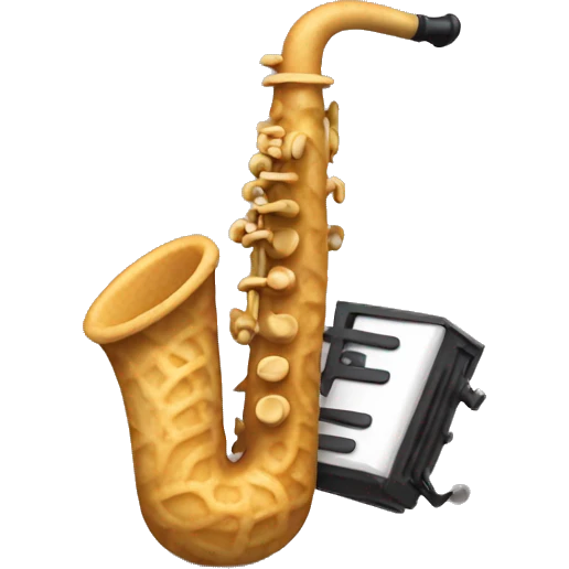 waffle punching a saxophone emoji