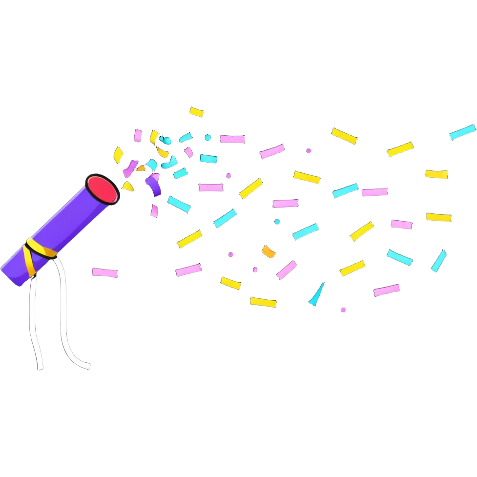 Party popper with streamers and confetti emoji