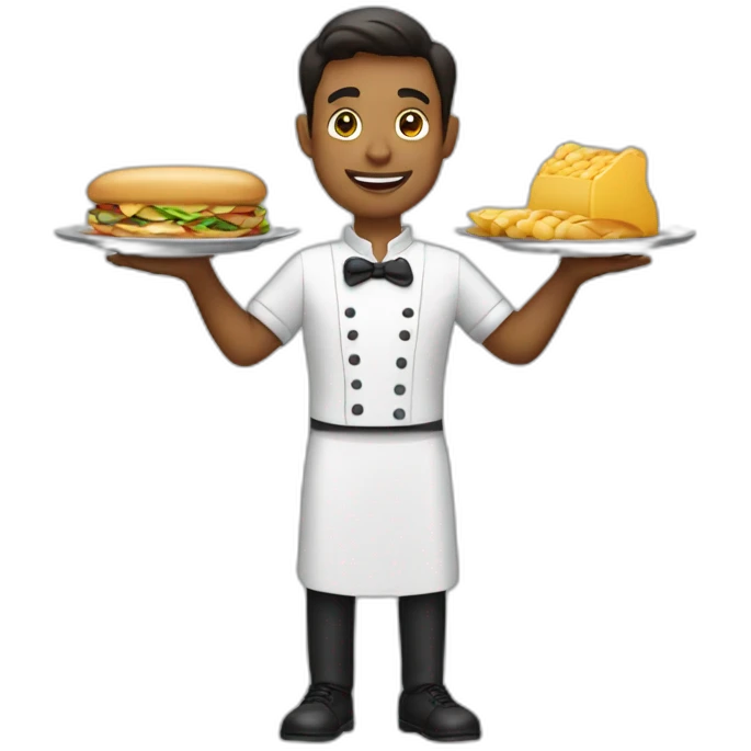 waiter carries food emoji