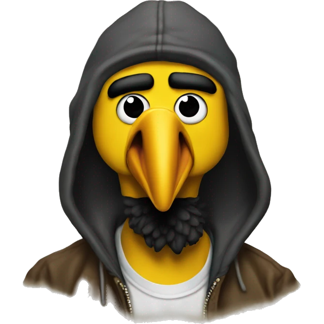 Thug-Life Gangster-style Hood-version of Big Bird emoji