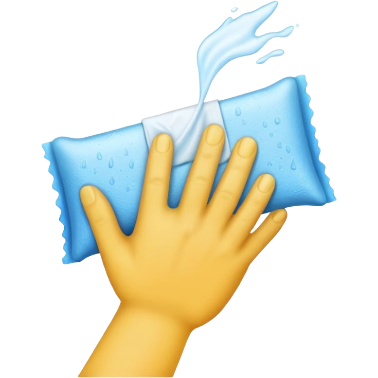 hand wipe cleaning emoji