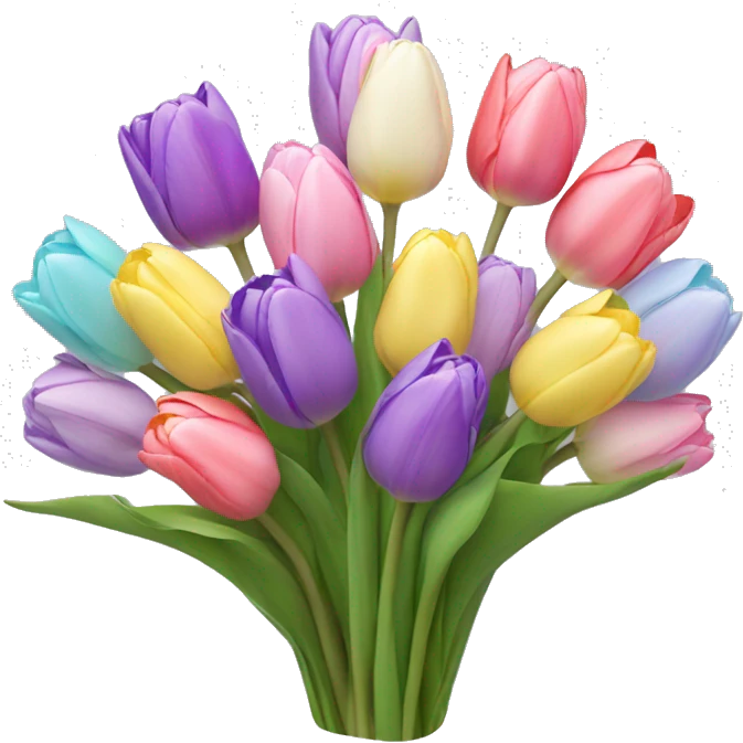 pastel multicolor tulip bouquet emoji
