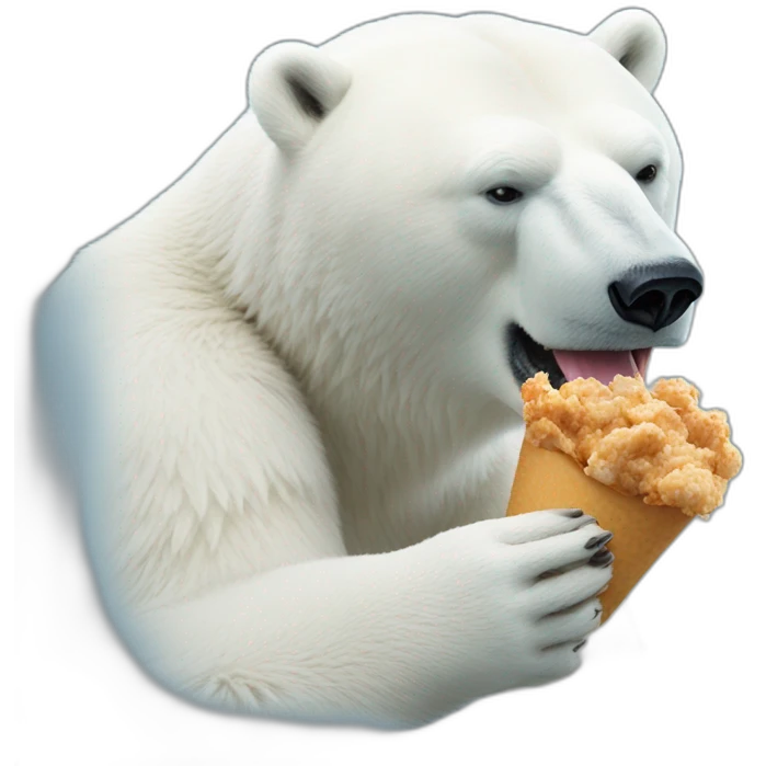 polar bear eats kfc emoji