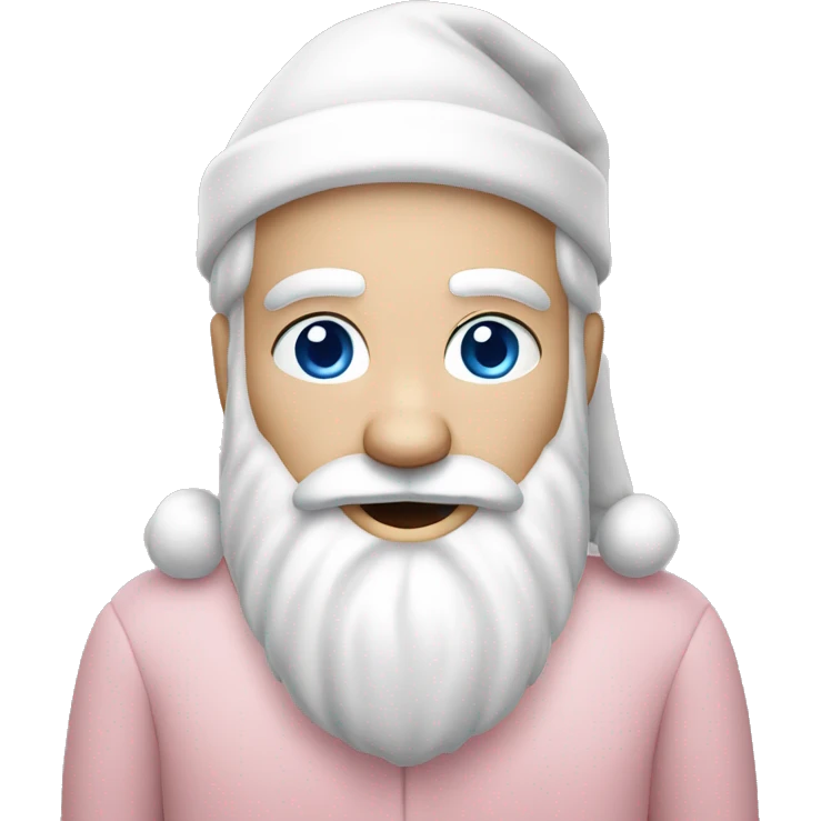 Light Pink Santa Claus with Caucasian skin and blue eyes emoji