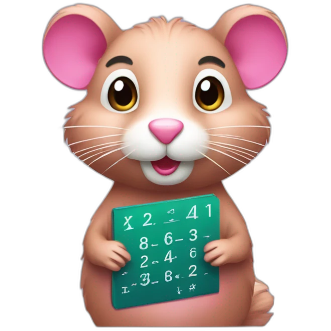 pink muskrat doing math emoji