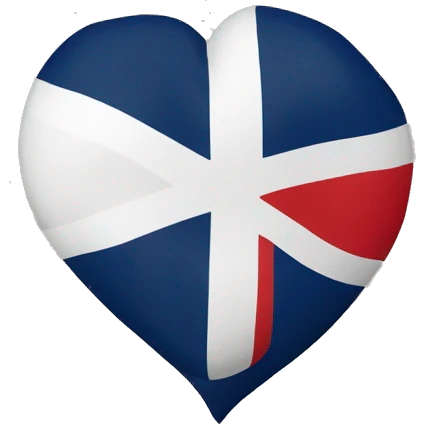 Cœur avec le motif du drapeau de la bretagne emoji