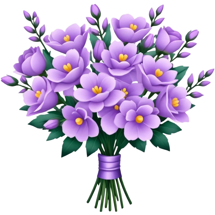 Soft simple light purple bouquet, without leaves emoji