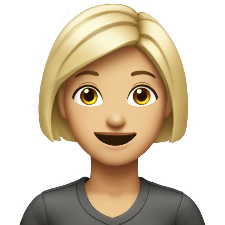 BOB CUT GIRL SMILE with wink emoji