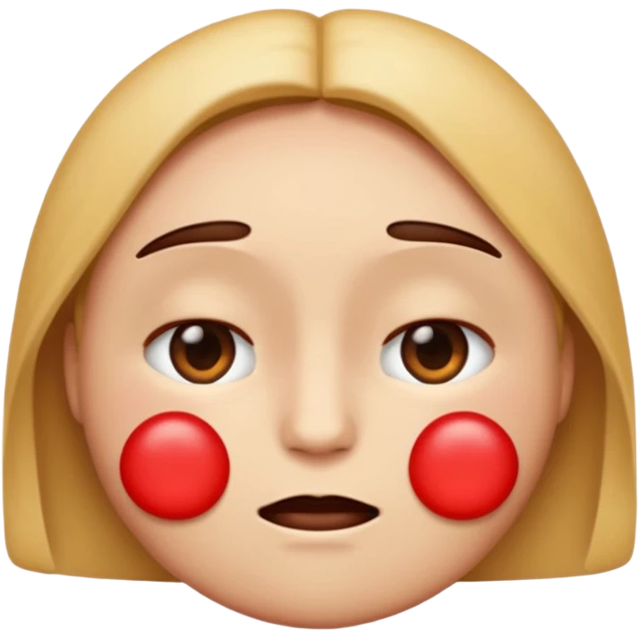 a emoji with its eyes closed, with a red X in its eyes, not smiling emoji