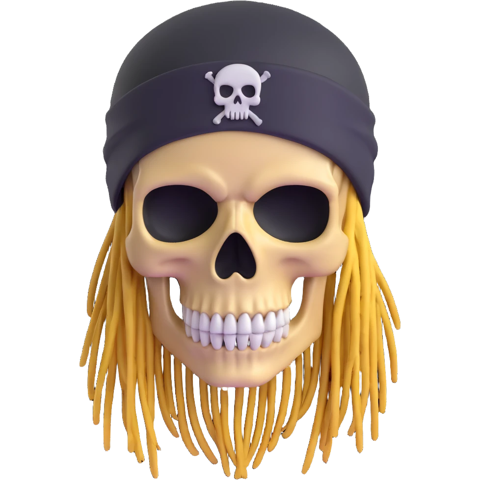 skull with dreadlocks wearing a ski mask emoji