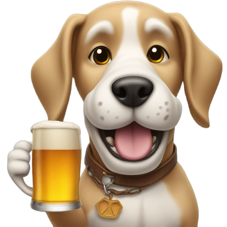 Dog with a beer in hand  emoji