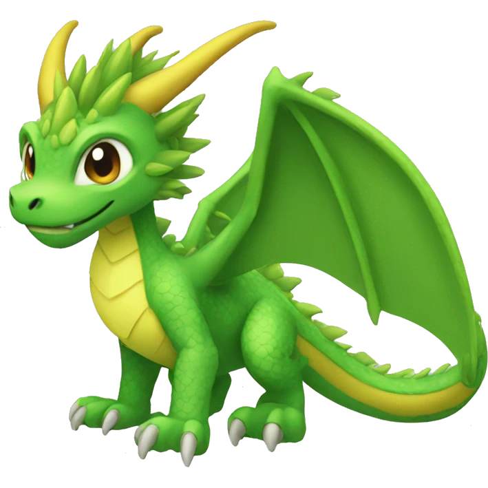 Colorful Legendary Green Jungle Grass Dragon Fakemon emoji