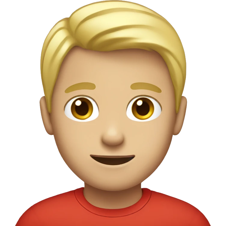 Blonde boy in red shirt emoji