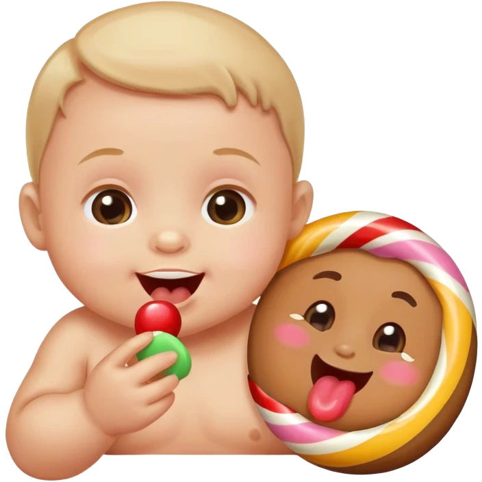 baby with candy emoji
