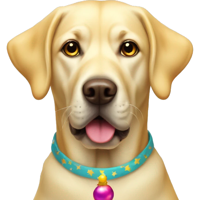 Yellow lab with party hat emoji