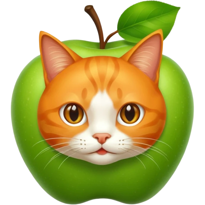 cat in apple funny emoji