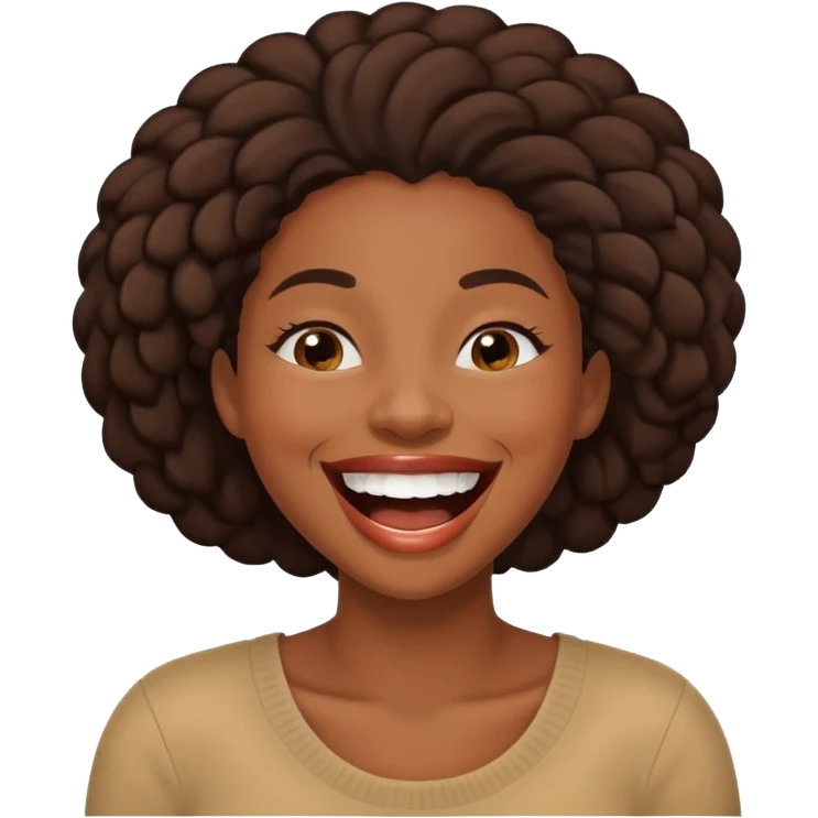 black african american woman, laughing emoji