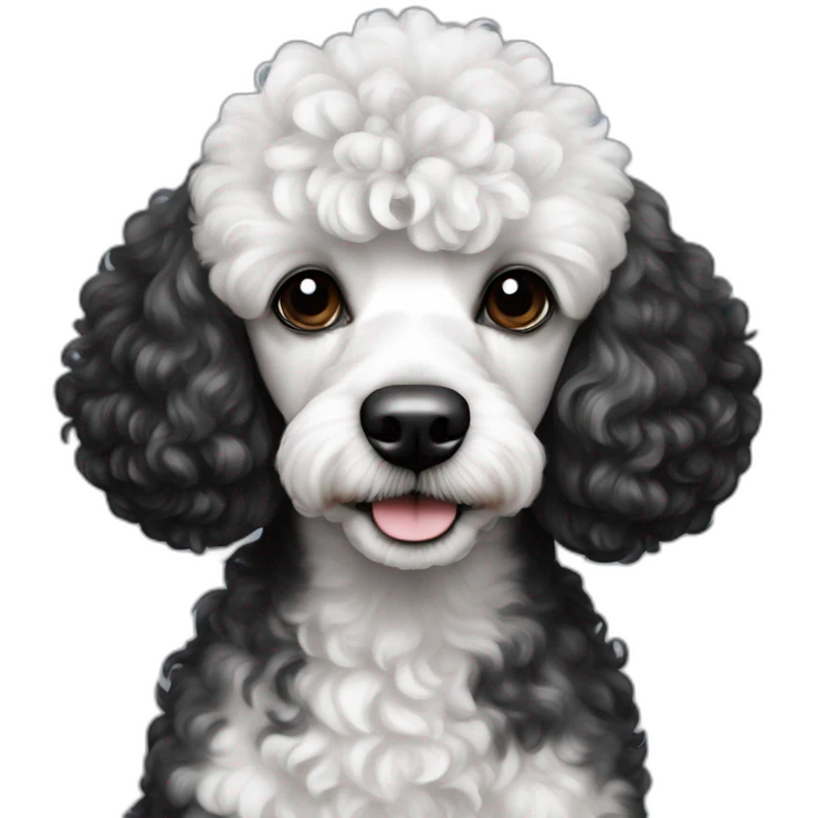 Mini poodle with black and white spots emoji