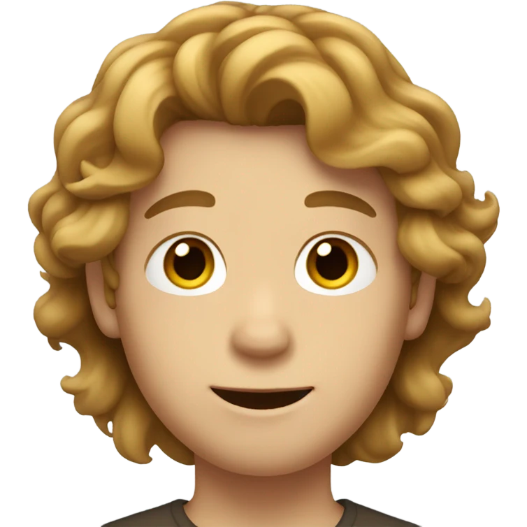 White boy, with light brown wavy hair emoji
