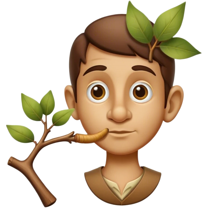 Pinnochio with a branch nose  emoji