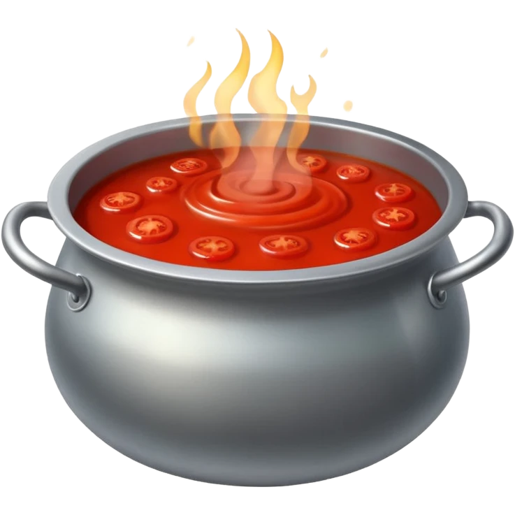 Big cauldron of tomato sauce being cooked emoji  emoji