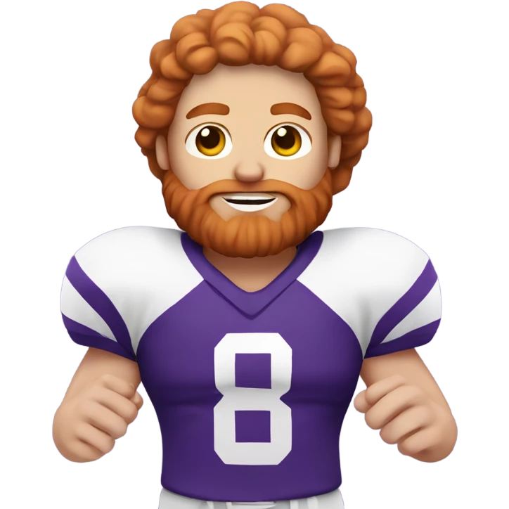 Ginger jesus playing American football in purple uniform  emoji