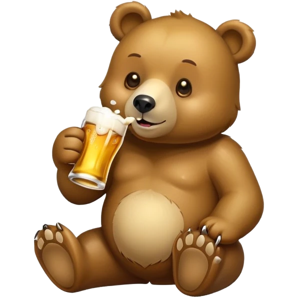 A beer drinking a bear emoji