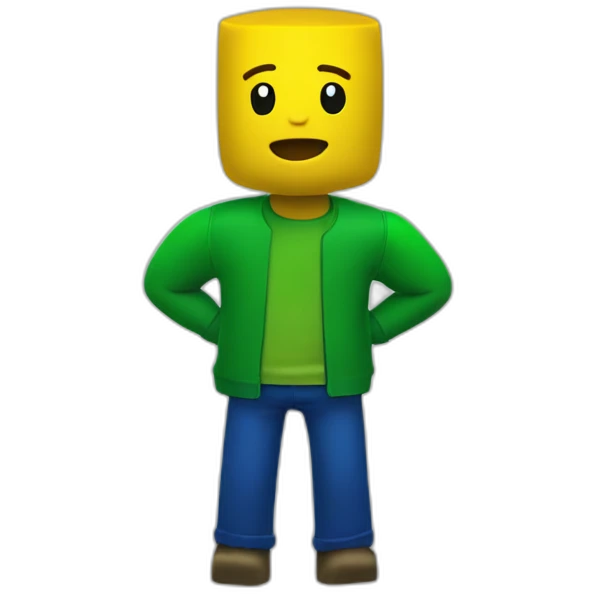 ROBLOX Noob character (Yellow head and arms, blue torso, green pants) emoji
