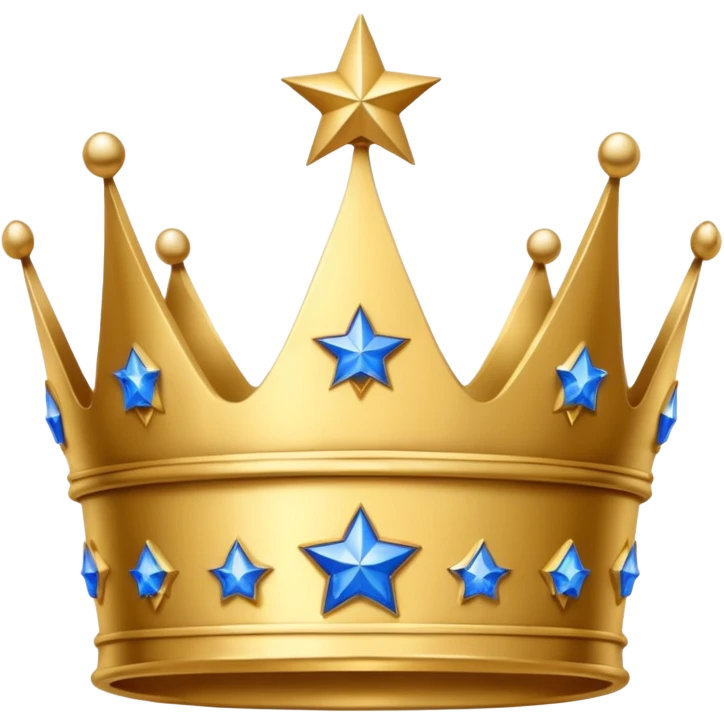Crown with two blue stars emoji