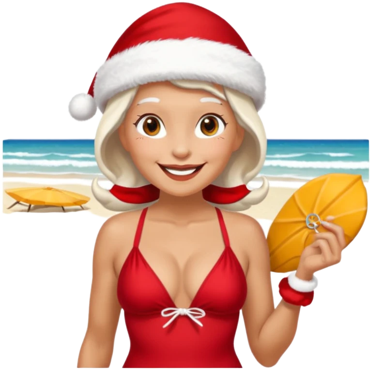 Beach Mrs Claus emoji
