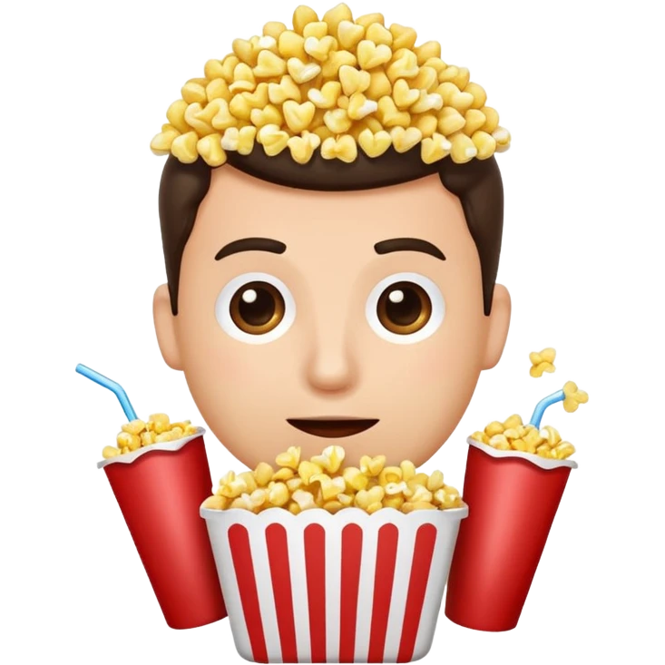 Un homme qui mange du pop-corn  emoji