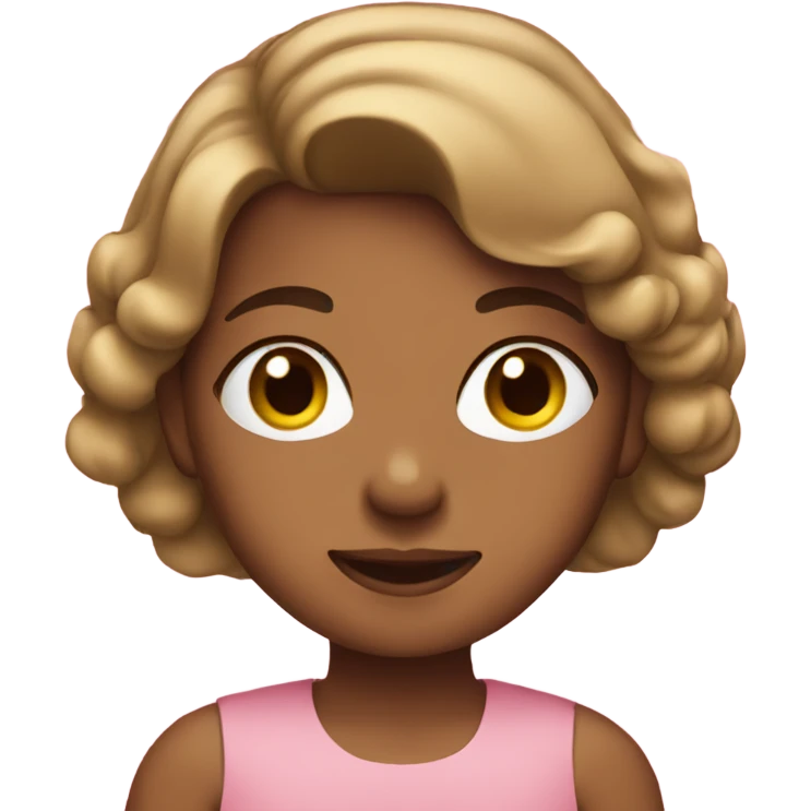 A tan girl wearing a pink dress  emoji