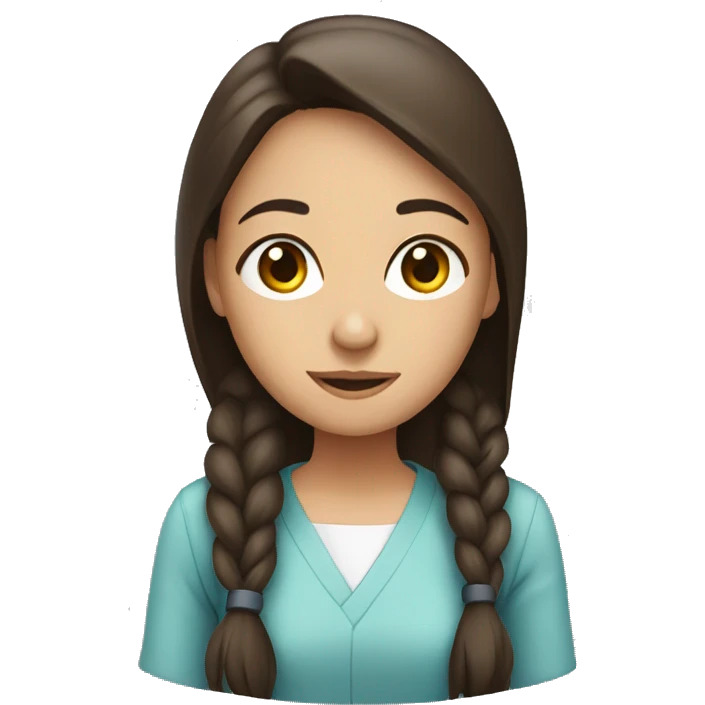 Brunette girl waiting a doctor emoji