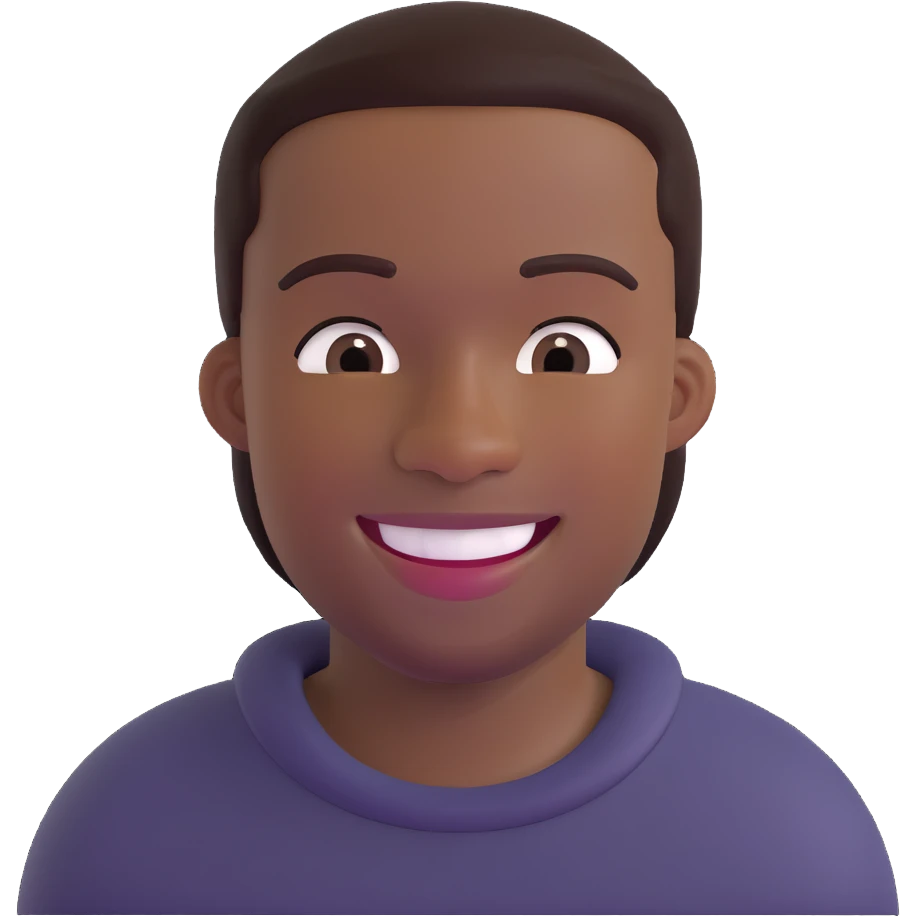 kale Black man, smiling, simple background emoji