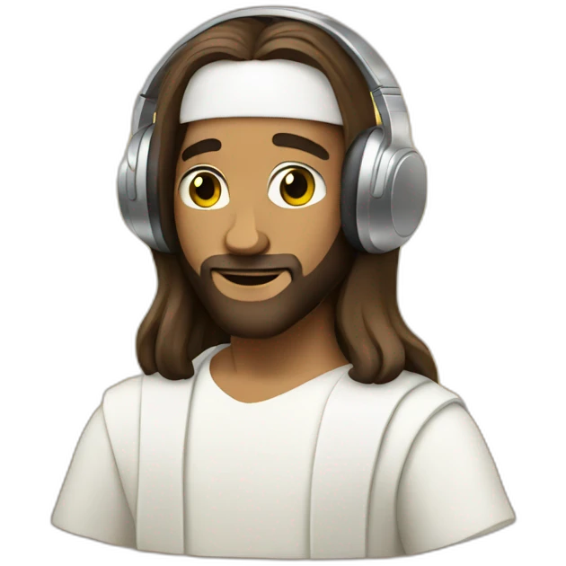 Jesus as a dj emoji