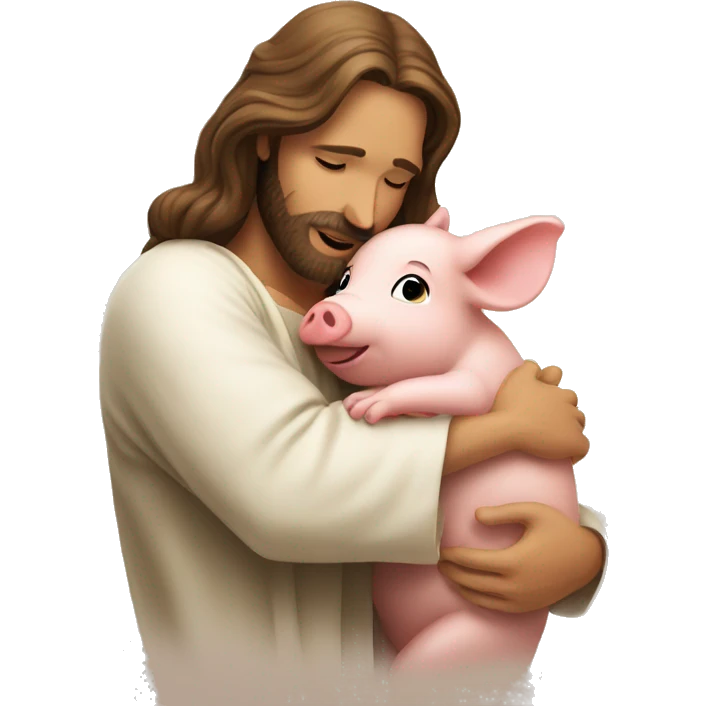 Jesus hug piglet emoji