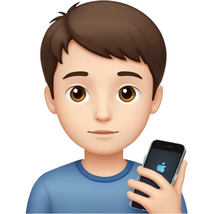 boy with a phone emoji