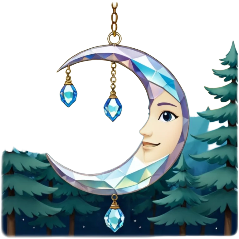 Hanging crystal crescent moon suncatcher  emoji