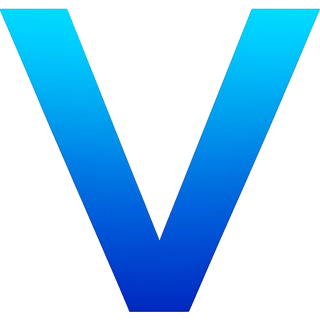 letter V with blue gradient emoji