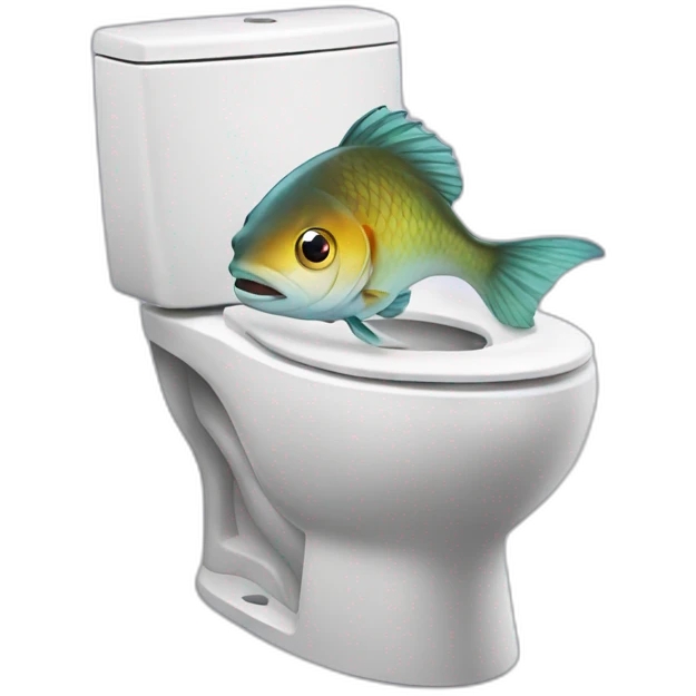 Fish in the toilet emoji