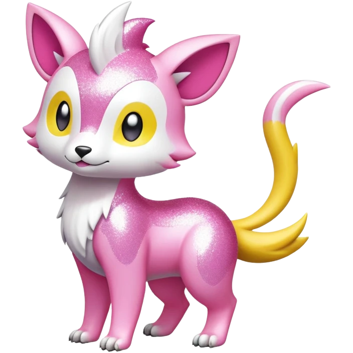 Shiny epic glittery white yellow pink animal-fakemon-creature emoji