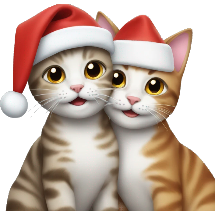 two cats celebrating Christmas emoji