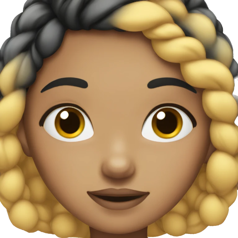 girl with black braided hair emoji