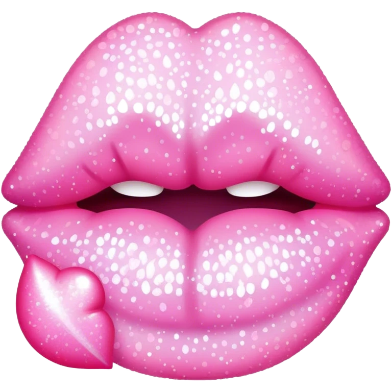 Pastel pink kiss mark sparkly emoji