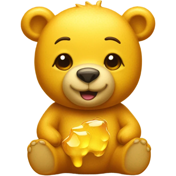 Yellow bear with honey emoji