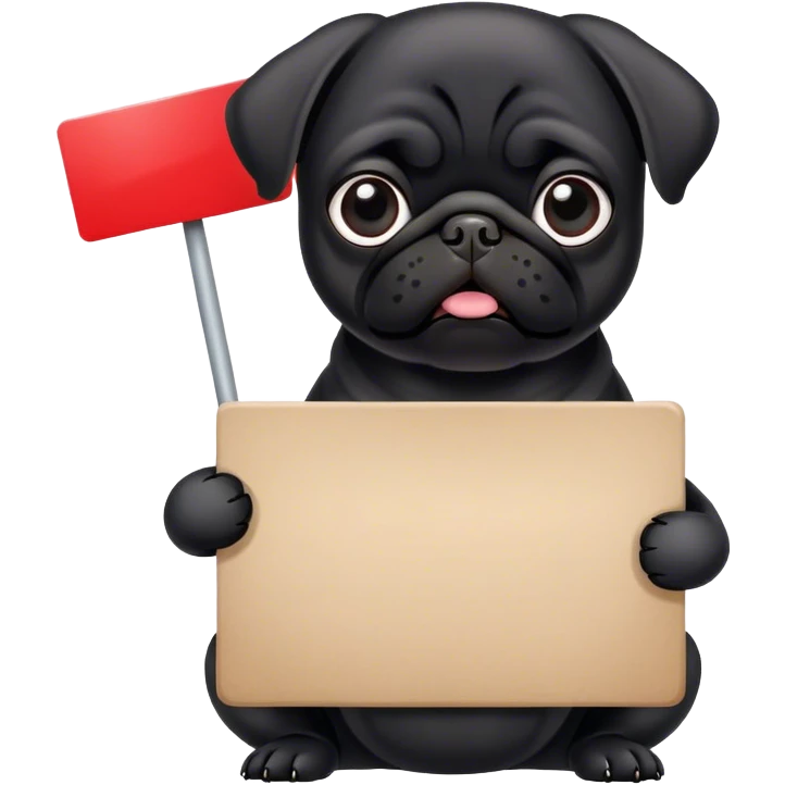 Black pug protests  emoji