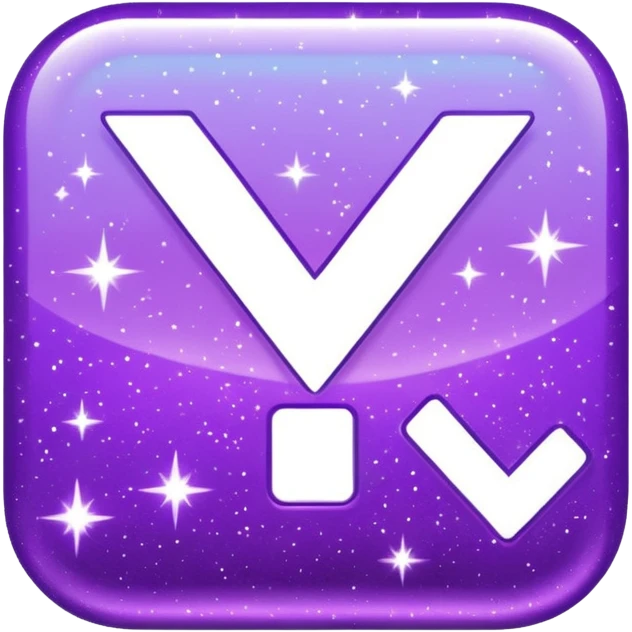 glitter purple and cian checkmark emoji