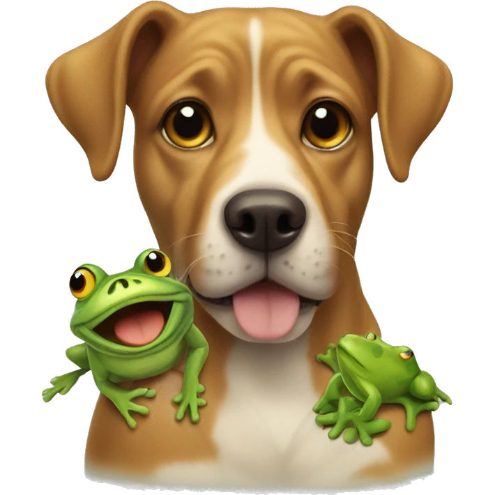 Dog with frog emoji