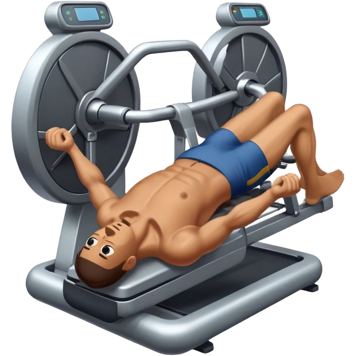 guy lying pec deck fly exercise emoji